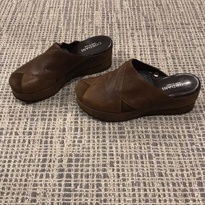 Cordani Leather and Suede Brown Clog